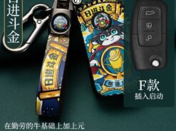 Cover chiave telecomando per Ford Fiesta Focus 2 Mk3 Mondeo Ecosport Kuga Escape - Custodia protettiva per telecomando chiave in pelle per Ford Fiesta Focus 2 Mk3 Mondeo Ecosport Kuga 2