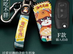 Cover chiave telecomando per Ford Fiesta Focus 2 Mk3 Mondeo Ecosport Kuga Escape - Custodia protettiva per telecomando chiave in pelle per Ford Fiesta Focus 2 Mk3 Mondeo Ecosport Kuga 3