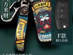 Cover chiave telecomando per Ford Fiesta Focus 2 Mk3 Mondeo Ecosport Kuga Escape - Custodia protettiva per telecomando chiave in pelle per Ford Fiesta Focus 2 Mk3 Mondeo Ecosport Kuga 4