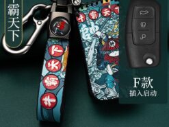 Cover chiave telecomando per Ford Fiesta Focus 2 Mk3 Mondeo Ecosport Kuga Escape - Custodia protettiva per telecomando chiave in pelle per Ford Fiesta Focus 2 Mk3 Mondeo Ecosport Kuga 5