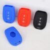 Cover chiave telecomando in silicone per Renault Duster Sandero Logan Clio Captur Laguna Scenic Holder 2015 2016 2017 - Custodia protettiva per telecomando in Silicone a 3 pulsanti adatta per Renault Duster Sandero Logan Clio