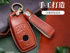 Cover chiave telecomando per Mercedes Benz classe A C E S CLS 3 Cover chiave telecomando per Mercedes Benz classe A C E S CLS - Geuine custodia protettiva in pelle per portachiavi con portachiavi per auto custodia protettiva per Mercedes Benz 1