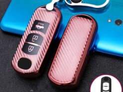 Cover chiave telecomando per Mazda 2 3 5 6 8 Axela Atenza CX-3 CX4 CX5 CX7 CX9 RX MX5 Miata 6 Cover chiave telecomando per Mazda 2 3 5 6 8 Axela Atenza CX-3 CX4 CX5 CX7 CX9 RX MX5 Miata - In fibra di carbonio TPU Car key case shell portafoglio per Mazda 2 3 5 6 3