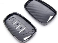Cover chiave telecomando per Hyundai SantaFe/Equus/Azera/Genesis L110 - Modello in fibra di carbonio 4 pulsanti Keyless Entry Smart Key Case Cover per Hyundai SantaFe 5