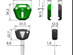 Cover chiave telecomando per Kawasaki Z400 Z650 Z800 Z900 Z1000 Ninja400/250/650 Versys650 KLE650 Zzr400/1200 ZX6R ZX10R ER6N - Motorcycle Key Cover Case for Kawasaki Z400 Z650 Z800 Z900 Z1000 Ninja400 250 650 Versys650 KLE650 2