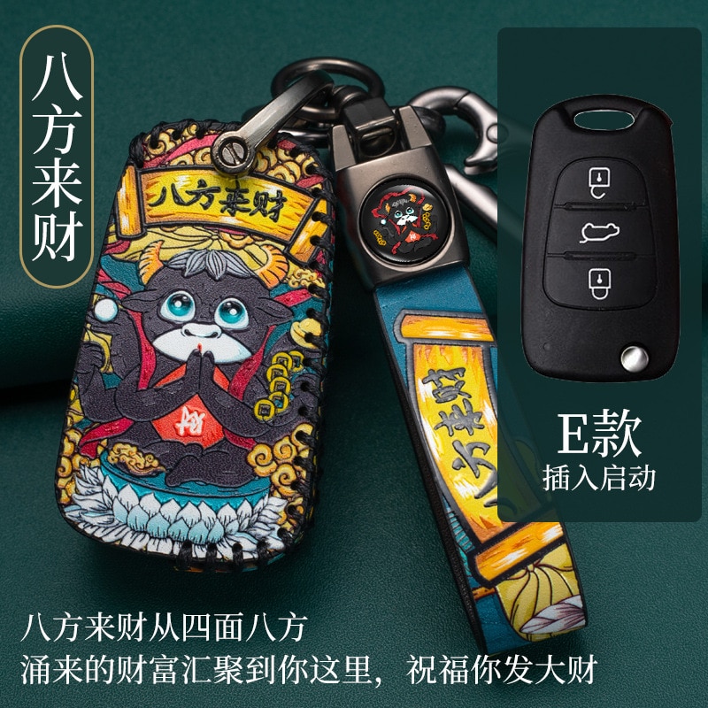 Nuova-custodia-in-pelle-a-3-pulsanti-per-custodia-portachiavi-per-Kia-RIO-K2-K3-K5-2 Cover chiave telecomando per Kia RIO K2 K3 K5 Ceed Cerato Sportage SOUL per Hyundai Verna i20 i30 - Nuova custodia in pelle a 3 pulsanti per custodia portachiavi per Kia RIO K2 K3 K5 2