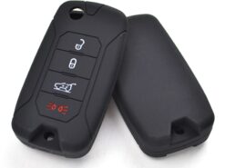 Cover chiave telecomando per JEEP RENEGADE 2015 2016 2017 2018-2021 - Per JEEP RENEGADE 2015 2016 2017 2018 2021 4 pulsanti in Silicone per auto telecomando portachiavi 4