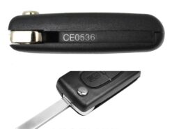 Cover chiave telecomando per Peugeot 207 307 308 3008 5008 807 - Per Peugeot 207 307 308 3008 5008 807 Partner esperto 3 pulsanti VA2 lama CE0536 chiave 2