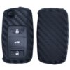 Cover chiave telecomando per VW Golf Polo Jetta Skoda - Per VW Golf Polo Jetta Skoda sedile in fibra di carbonio stile Silicone 3 pulsanti auto