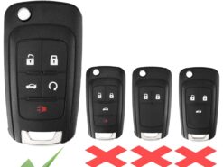 Chiave telecomando per Chevrolet Malibu Equinox Cruze Sonic Camaro 4 Chiave telecomando per Chevrolet Malibu Equinox Cruze Sonic Camaro - Pieghevole di Vibrazione di Chiave Dell automobile Borsette Caso Della Copertura Fob 5 Pulsante Modificato Telecomando 2
