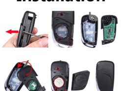 Chiave telecomando per Chevrolet Malibu Equinox Cruze Sonic Camaro 7 Chiave telecomando per Chevrolet Malibu Equinox Cruze Sonic Camaro - Pieghevole di Vibrazione di Chiave Dell automobile Borsette Caso Della Copertura Fob 5 Pulsante Modificato Telecomando 5