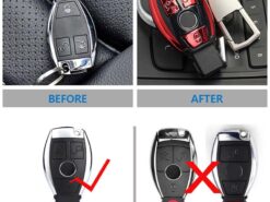Cover chiave telecomando per Mercedes Benz classe A B R G GLK GLA GLC GLR W204 W210 W176 W202 W463 - Portachiavi con guscio portachiavi con telecomando per auto ABS per Mercedes Benz classe A B R 3