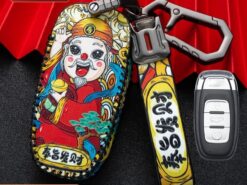 Cover chiave telecomando per Audi A4 S4 B7 B8 A6 A5 A7 A8 Q5 S5 S6 Q7 - Portachiavi in pelle con copertura protettiva completa per Audi A4 S4 B7 B8 A6 A5 A7 2