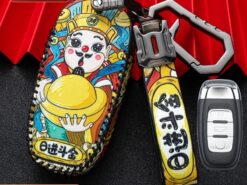 Cover chiave telecomando per Audi A4 S4 B7 B8 A6 A5 A7 A8 Q5 S5 S6 Q7 - Portachiavi in pelle con copertura protettiva completa per Audi A4 S4 B7 B8 A6 A5 A7 5