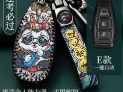 Cover chiave telecomando per Ford Focus 3 4 MK3 ST RS Kuga Escape Ecosport Fiesta - Portachiavi in pelle per Ford Focus 3 4 MK3 ST RS Kuga Escape Ecosport Fiesta 3 3