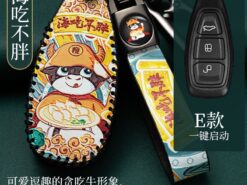 Cover chiave telecomando per Ford Focus 3 4 MK3 ST RS Kuga Escape Ecosport Fiesta - Portachiavi in pelle per Ford Focus 3 4 MK3 ST RS Kuga Escape Ecosport Fiesta 3 4