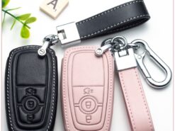 Cover chiave telecomando per Ford Focus Edge Explorer 5 Mondeo Mk4 Escort Trurus TITANIUM Mustang Ranger - Portachiavi in pelle per Ford Focus Edge Explorer 5 Mondeo Mk4 Escort Trurus TITANIUM Mustang Ranger 4