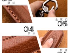 Cover chiave telecomando per Ford Fusion Mondeo Mustang Explorer Edge EcoSport per Lincoln Mondeo MKC MKZ MKX - Portachiavi in pelle per Ford Fusion Mondeo Mustang Explorer Edge EcoSport per Lincoln Mondeo MKC MKZ 4