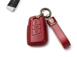 Cover chiave telecomando per Volkswagen VW MAGOTAN Tiguan MK2 2017 2018 2016 Passat B7 B8 CC per Skoda Superb A7 - Portachiavi in pelle per auto Cover Shell per Volkswagen VW MAGOTAN Tiguan MK2 2017 2018 2016 1