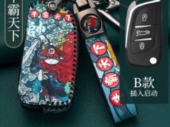 Cover chiave telecomando per Peugeot 307/308/408 Sega triumph C5 - Portachiavi in pelle per auto portachiavi telecomando intelligente per Peugeot 307 308 408 Sega triumph C5 4