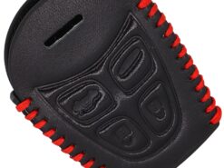 Cover chiave telecomando in silicone per Saab 9-3 93 2003-2009 4 Cover chiave telecomando in silicone per Saab 9-3 93 2003-2009 - Portachiavi in vera pelle a 4 pulsanti per portachiavi per Saab 9 3 93 2003 2009 2