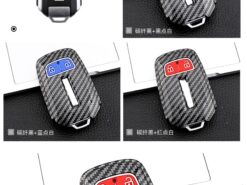 Cover chiave telecomando per Isuzu d-max/mu-x 3.0/x-series - Portachiavi per auto in ABS a 2 pulsanti in fibra di carbonio per Isuzu d max 5