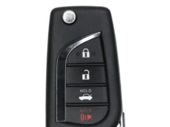 Cover chiave telecomando per Toyota Tacoma Camry Corolla Highlander RAV4 Sequoia - Silicone 4 Pulsante Car Remote Key Borsette Titolare Della Pelle Della Copertura Della Cassa Fob Per 2