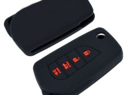Cover chiave telecomando per Toyota Tacoma Camry Corolla Highlander RAV4 Sequoia - Silicone 4 Pulsante Car Remote Key Borsette Titolare Della Pelle Della Copertura Della Cassa Fob Per 3