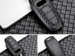Cover chiave telecomando per Audi A6 A6L A7 A8 Q8 e-tron C8 D5 2018 2019 2020 - Supporto per custodia chiave in plastica per Auto in carbonio per Audi A6 A6L A7 A8 4