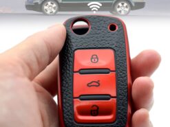 Cover chiave telecomando in silicone per VW Polo Bora Beetle Tiguan Passat Golf Skoda Fabia Octavia Seat Leon Toledo 4 Cover chiave telecomando in silicone per VW Polo Bora Beetle Tiguan Passat Golf Skoda Fabia Octavia Seat Leon Toledo - TPU custodia portachiavi in pelle telecomando Fob rosso per VW Polo Bora Beetle Tiguan Passat Golf 2