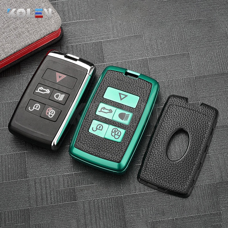 Custodia-in-pelle-TPU-per-telecomando-per-auto-custodia-a-conchiglia-per-Land-Rover-Range-Rover Cover chiave telecomando per Land Rover Range Rover Sport Evoque Velar dicomolto per Jaguar e-pace f-type - Custodia in pelle TPU per telecomando per auto custodia a conchiglia per Land Rover Range Rover