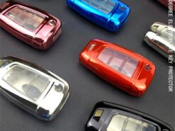 Cover chiave telecomando per Hyundai Elantra Solaris 2017 Santa Fe Verna Tucson i35 i40Genesis F - Placcatura Molle di TPU Caso Della Copertura Del Supporto Auto Pieghevole Chiave Borsette Per Hyundai Elantra 3
