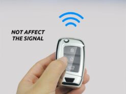 Cover chiave telecomando per Hyundai Elantra Solaris 2017 Santa Fe Verna Tucson i35 i40Genesis F - Placcatura Molle di TPU Caso Della Copertura Del Supporto Auto Pieghevole Chiave Borsette Per Hyundai Elantra 5