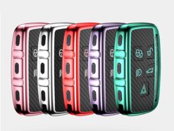 Cover chiave telecomando per Land Rover Range Rover Sport Evoque Freelander Per Jaguar XF XE XJL XJ XF F X 4 Cover chiave telecomando per Land Rover Range Rover Sport Evoque Freelander Per Jaguar XF XE XJL XJ XF F X - TPU In Fibra di Carbonio Auto Chiave A Distanza Della Copertura Della Cassa Fob Per Land 1