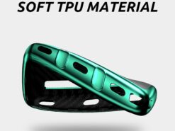 Cover chiave telecomando per Land Rover Range Rover Sport Evoque Freelander Per Jaguar XF XE XJL XJ XF F X 7 Cover chiave telecomando per Land Rover Range Rover Sport Evoque Freelander Per Jaguar XF XE XJL XJ XF F X - TPU In Fibra di Carbonio Auto Chiave A Distanza Della Copertura Della Cassa Fob Per Land 4