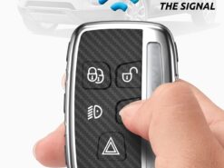 Cover chiave telecomando per Land Rover Range Rover Sport Evoque Freelander Per Jaguar XF XE XJL XJ XF F X 8 Cover chiave telecomando per Land Rover Range Rover Sport Evoque Freelander Per Jaguar XF XE XJL XJ XF F X - TPU In Fibra di Carbonio Auto Chiave A Distanza Della Copertura Della Cassa Fob Per Land 5
