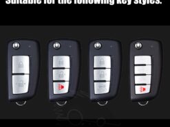 Cover Chiave/telecomando per Nissan X-Trail Juke qashqai Micra Pulsar 7 Cover Chiave/telecomando per Nissan X-Trail Juke qashqai Micra Pulsar - 2 3 pulsante In lega di Zinco di cuoio TPU Auto Chiave A Distanza di Fob 5