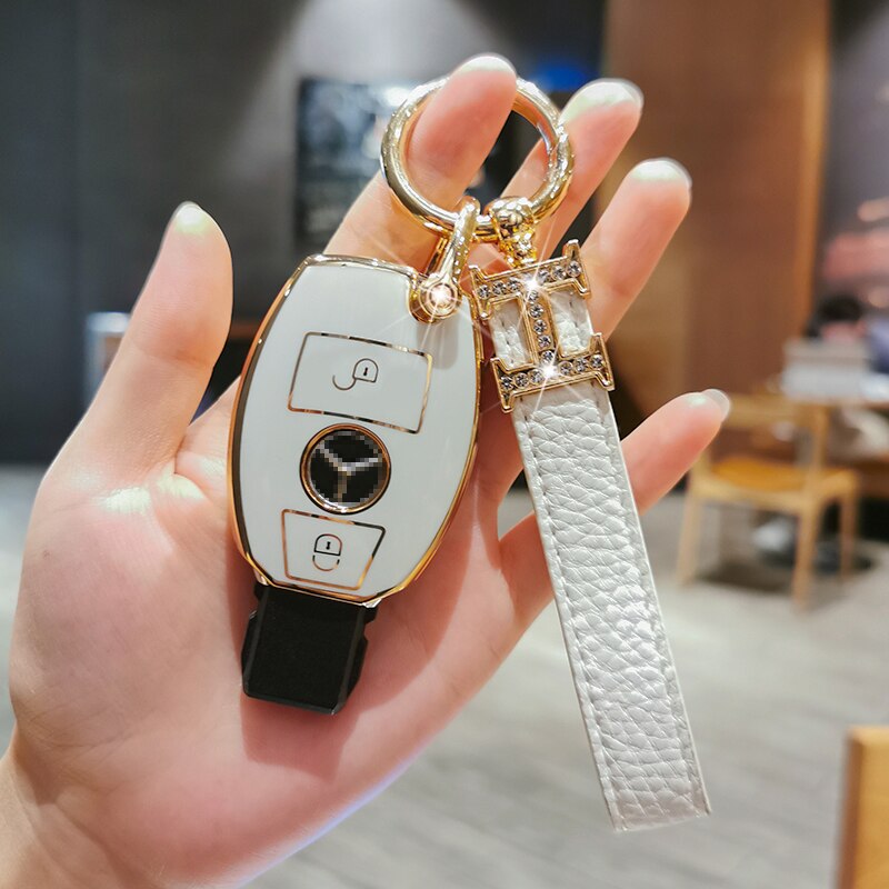 2022-New-Cool-Car-Key-Shell-per-le-donne-portachiavi-custodia-morbida-portachiavi-catena-protettiva-Shell Cover Chiave/telecomando per Mercedes Benz - 2022 New Cool Car Key Shell per le donne portachiavi custodia morbida portachiavi catena protettiva Shell