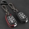 Cover Chiave/telecomando per Audi A3 8L 8P A4 B6 B7 b8 A6 C5 C6 4F RS3 Q3 Q7 TT - 3 pulsante Fibra di Carbonio Auto In Pelle Chiave A Distanza Fob Caso Della Copertura Per