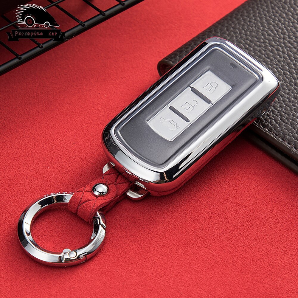 Accessori-In-lega-di-Zinco-di-Protezione-in-pelle-Smart-Key-Coperture-Styling-Auto-Per-Mitsubishi-5 Cover Chiave/telecomando per Mitsubishi - Accessori In lega di Zinco di Protezione in pelle Smart Key Coperture Styling Auto Per Mitsubishi 5