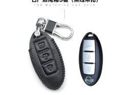 Cover Chiave/telecomando per Nissan EX FX G25 FX35 EX 3 Cover Chiave/telecomando per Nissan EX FX G25 FX35 EX - Adatto per chiave in pelle Nissan Loulan trail T32 Murano Qashqai Versa Tidda Cube Infiniti EX 1