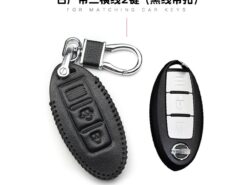 Cover Chiave/telecomando per Nissan EX FX G25 FX35 EX 4 Cover Chiave/telecomando per Nissan EX FX G25 FX35 EX - Adatto per chiave in pelle Nissan Loulan trail T32 Murano Qashqai Versa Tidda Cube Infiniti EX 2