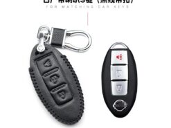 Cover Chiave/telecomando per Nissan EX FX G25 FX35 EX 6 Cover Chiave/telecomando per Nissan EX FX G25 FX35 EX - Adatto per chiave in pelle Nissan Loulan trail T32 Murano Qashqai Versa Tidda Cube Infiniti EX 4