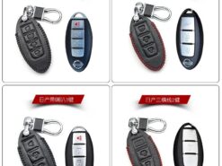 Cover Chiave/telecomando per Nissan EX FX G25 FX35 EX 7 Cover Chiave/telecomando per Nissan EX FX G25 FX35 EX - Adatto per chiave in pelle Nissan Loulan trail T32 Murano Qashqai Versa Tidda Cube Infiniti EX 5