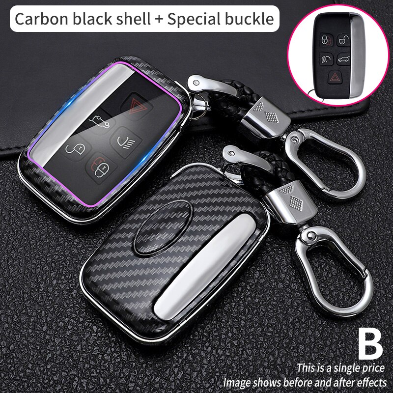 Carbon-Fiber-Car-Smart-Key-Cover-Case-Fob-For-Land-Rover-Range-Rover-Sport-Evoque-Freelander-2 Cover Chiave/telecomando per Land Rover Range Rover Sport Evoque Freelander 2 For Jaguar XF XJ XJL XE C-X16 - Carbon Fiber Car Smart Key Cover Case Fob For Land Rover Range Rover Sport Evoque Freelander 2