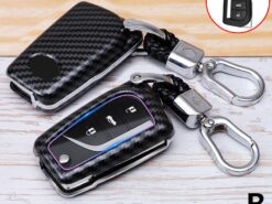 Cover Chiave/telecomando per Toyota Corolla RAV4 4 Cover Chiave/telecomando per Toyota Corolla RAV4 - Carbon Fiber Car Smart Key Cover Case Fob For Toyota Corolla RAV4 Camry Highlander Reiz Keychain 2