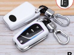 Cover Chiave/telecomando per Toyota Corolla RAV4 5 Cover Chiave/telecomando per Toyota Corolla RAV4 - Carbon Fiber Car Smart Key Cover Case Fob For Toyota Corolla RAV4 Camry Highlander Reiz Keychain 3