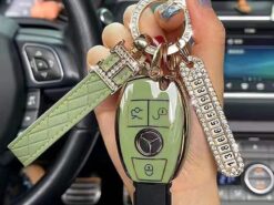 Cover Chiave/telecomando per Mercedes Benz W204 W205 W212 W463 W176 classe AMG A B C E GL S GLA GLK CLS - Copertura della cassa chiave dell automobile di Tpu di placcatura di lusso per Mercedes Benz W204 2