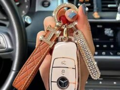 Cover Chiave/telecomando per Mercedes Benz W204 W205 W212 W463 W176 classe AMG A B C E GL S GLA GLK CLS - Copertura della cassa chiave dell automobile di Tpu di placcatura di lusso per Mercedes Benz W204 3