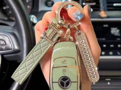 Cover Chiave/telecomando per Mercedes Benz W204 W205 W212 W463 W176 classe AMG A B C E GL S GLA GLK CLS - Copertura della cassa chiave dell automobile di Tpu di placcatura di lusso per Mercedes Benz W204 5